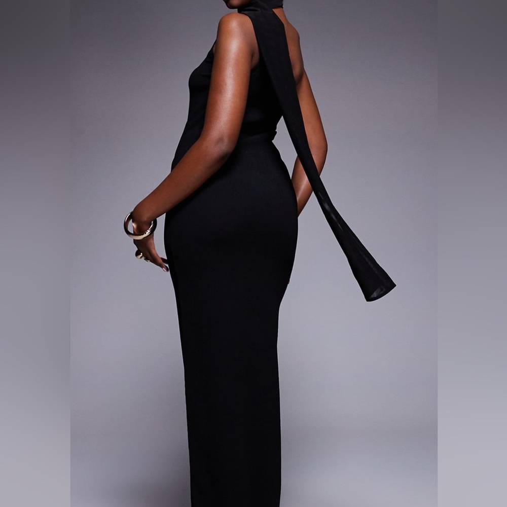 ASOS Petite Elegant Black One Shoulder Dress